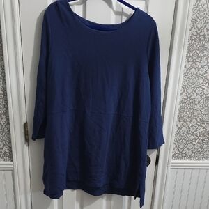 J. Jill Ponte Tunic Blue 3/4 Sleeves Size XL​​